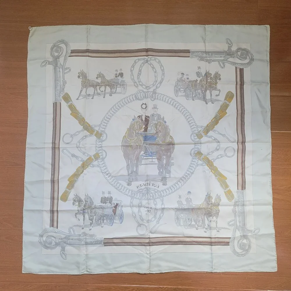 Hermes Scarf Multi Color Silk Satin Multi Color Silk Satin - Picture 2 of 15